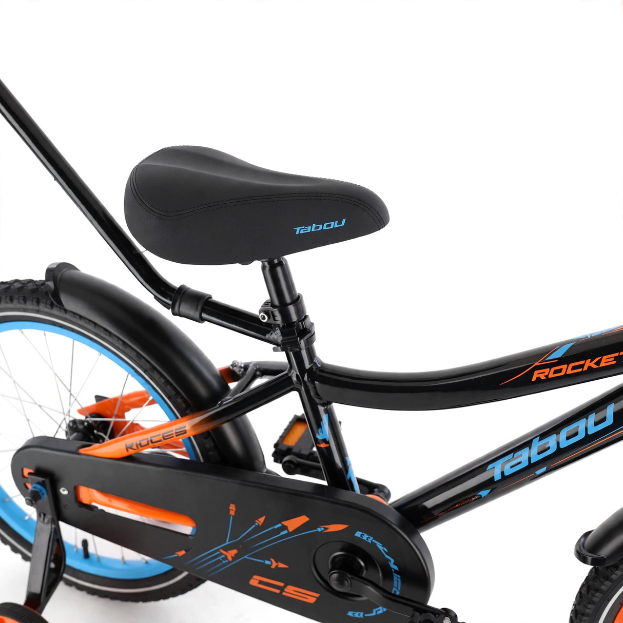 Lastenpyörä TABOU Rocket CS ALU, 18" musta-oranssi