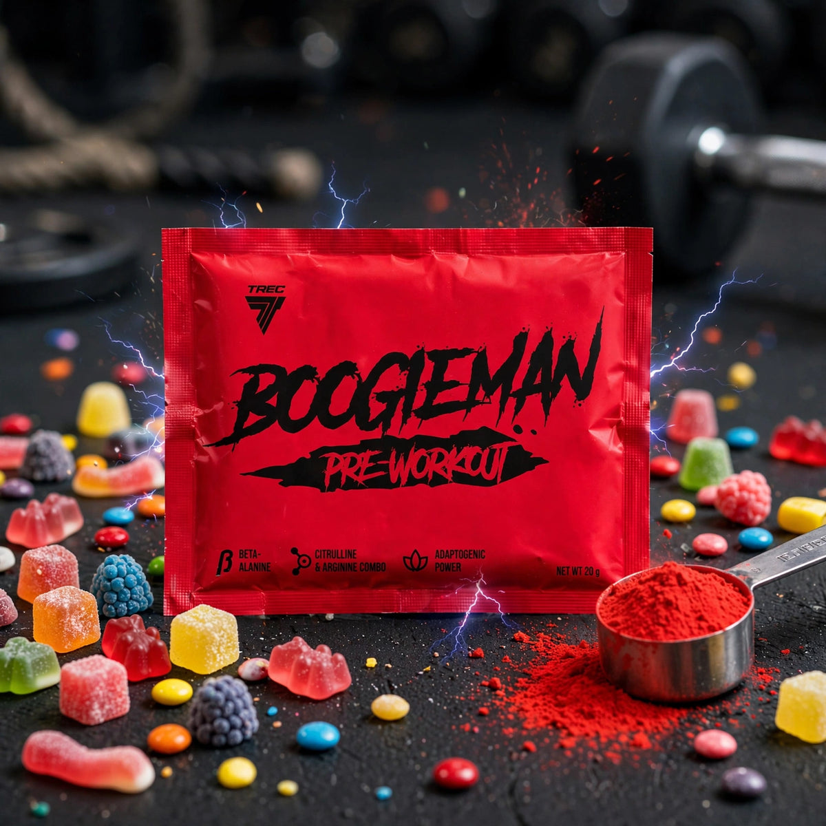Kofeiinijauhe TREC Boogieman 20g, Candy
