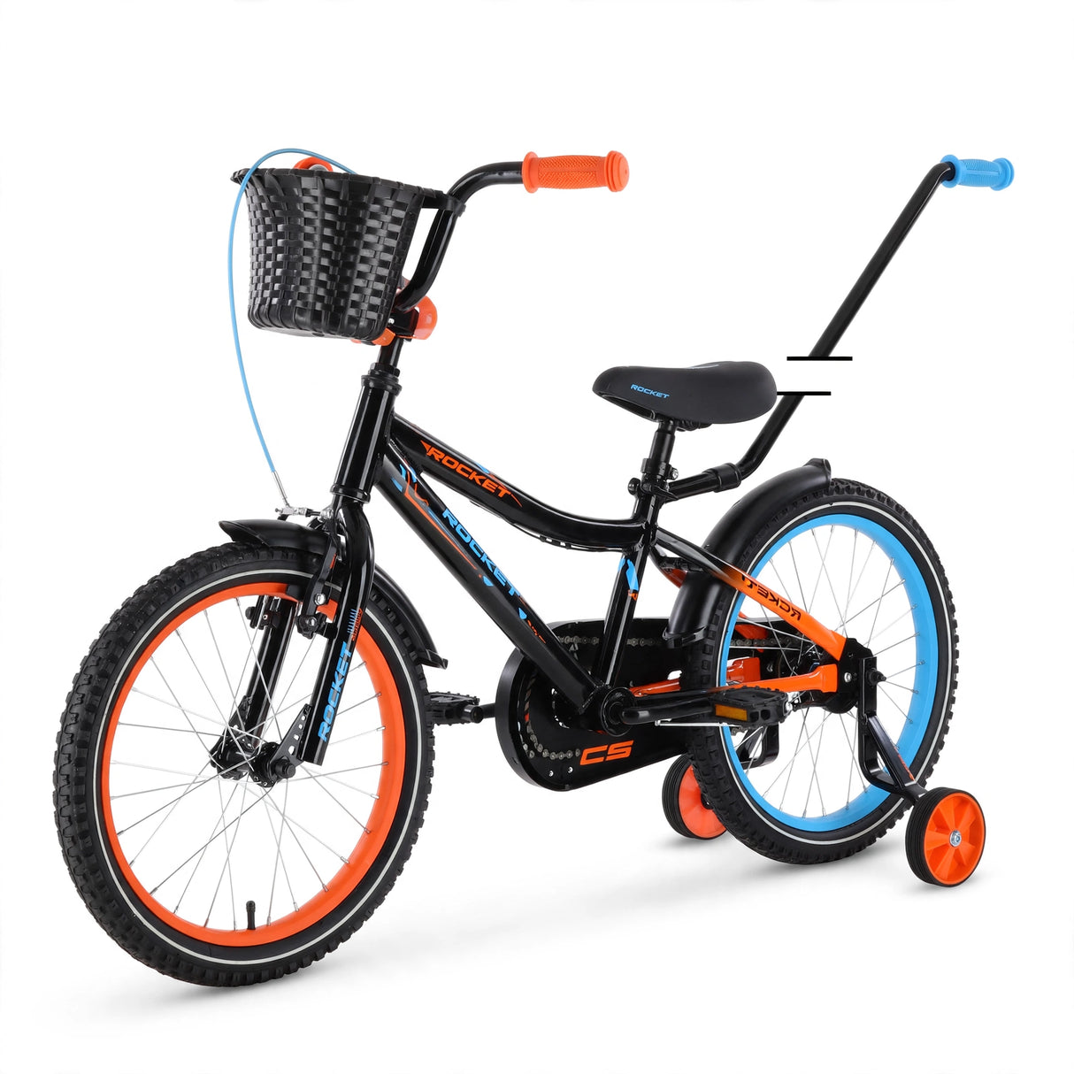 Lastenpyörä TABOU Rocket CS ALU, 18" musta-oranssi