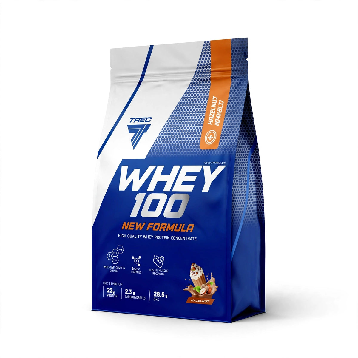 Proteinpulver TREC Whey 100 New Formula 700g, Hasselnöt