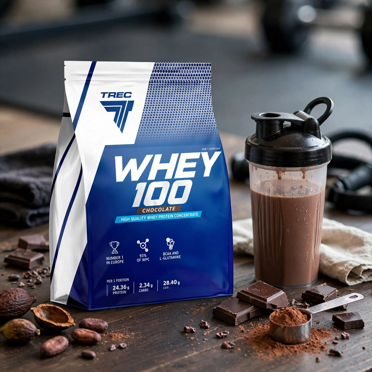 Proteiinijauhe TREC WHEY 100, Suklaa, 900g