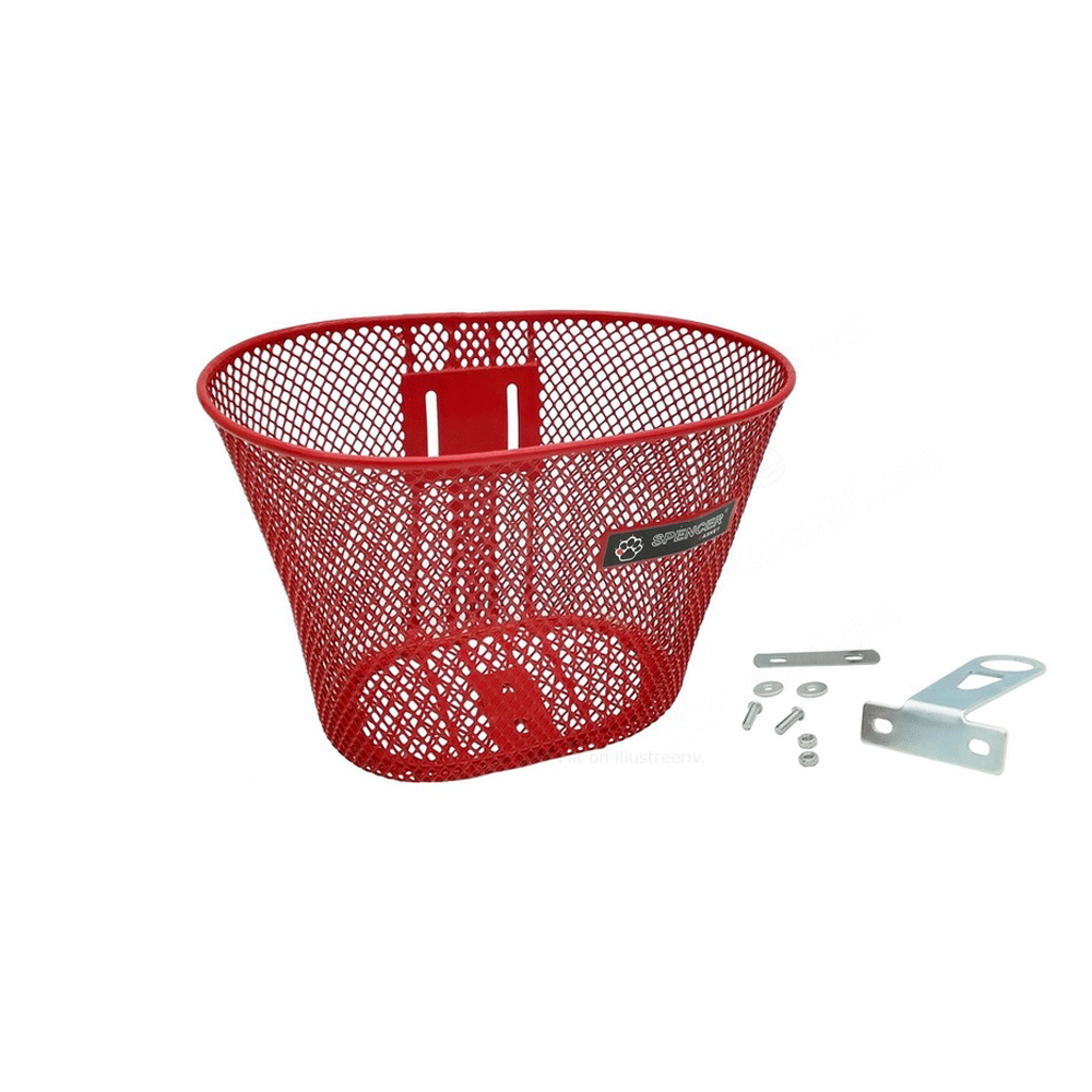 Framkorg för barncykel SPENCER, 16"-24", metall, röd