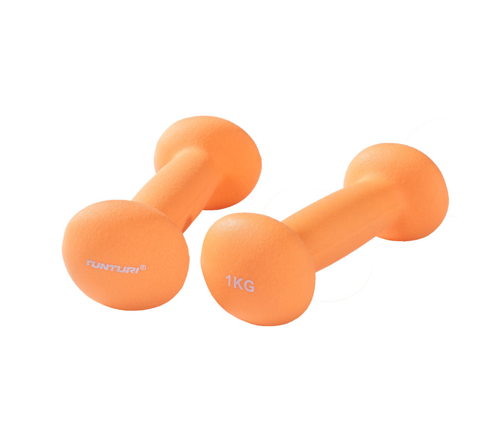 Hantlar TUNTURI Neoprene Dumbbells 1kg, orange