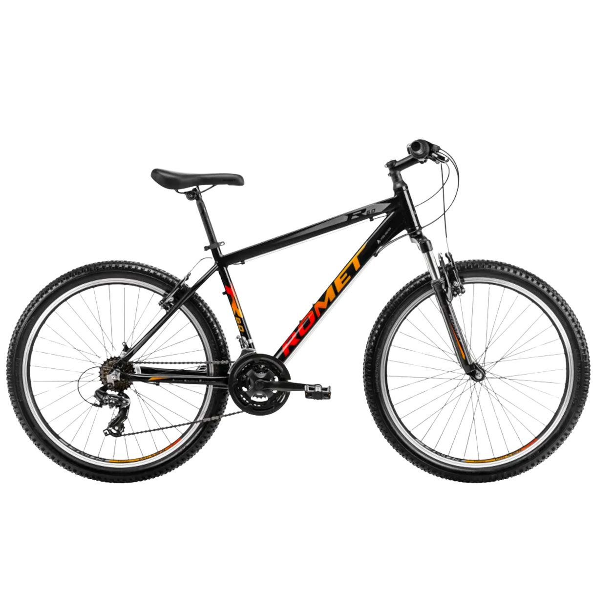 Polkupyörä ROMET Rambler R6.0, 26" musta-oranssi-punainen