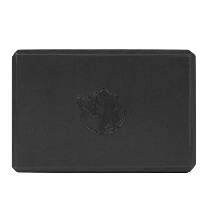 Svarta yoga block med gorilla sports logga