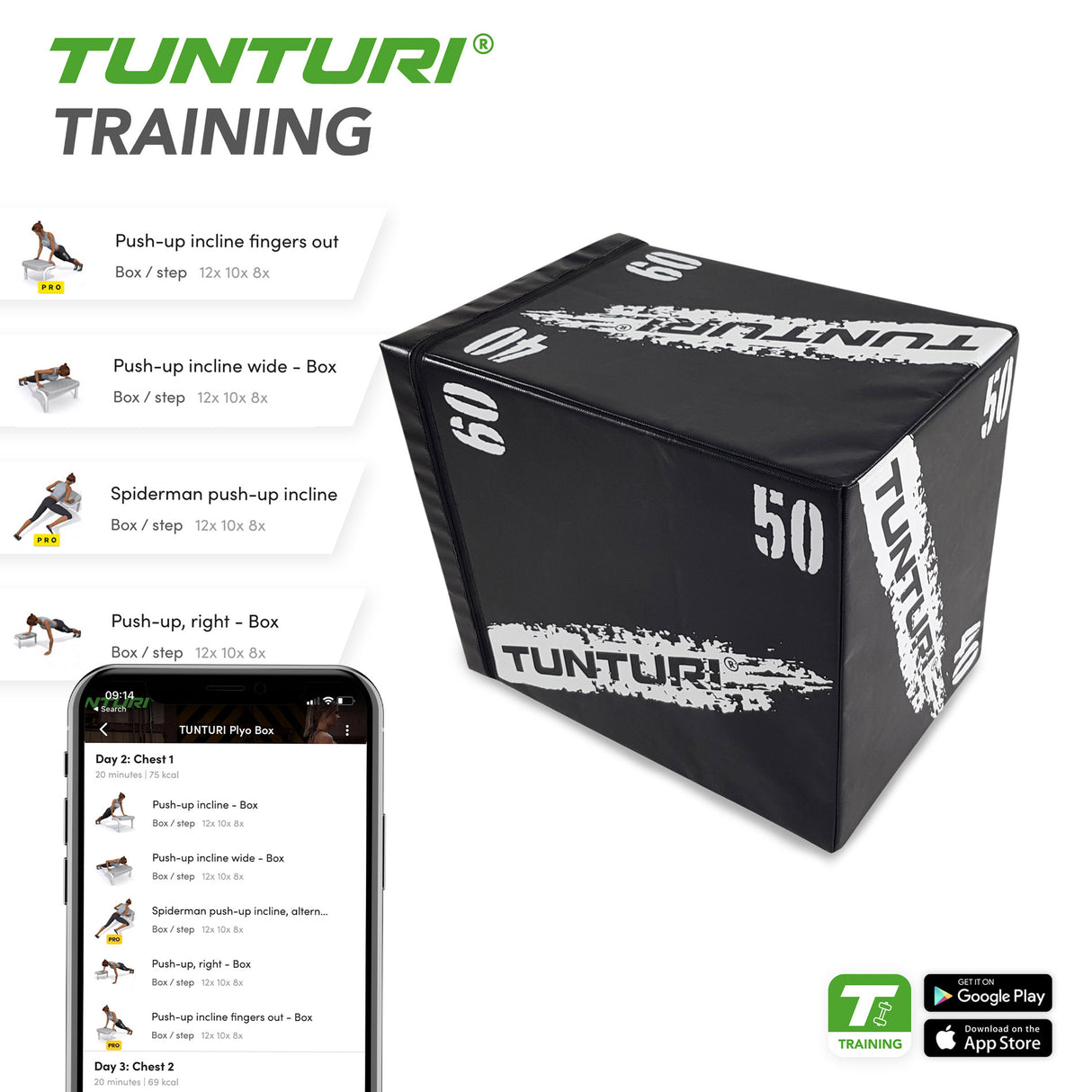 Treenilaatikko TUNTURI Plyo Box Soft (EVA) 40/50/60cm