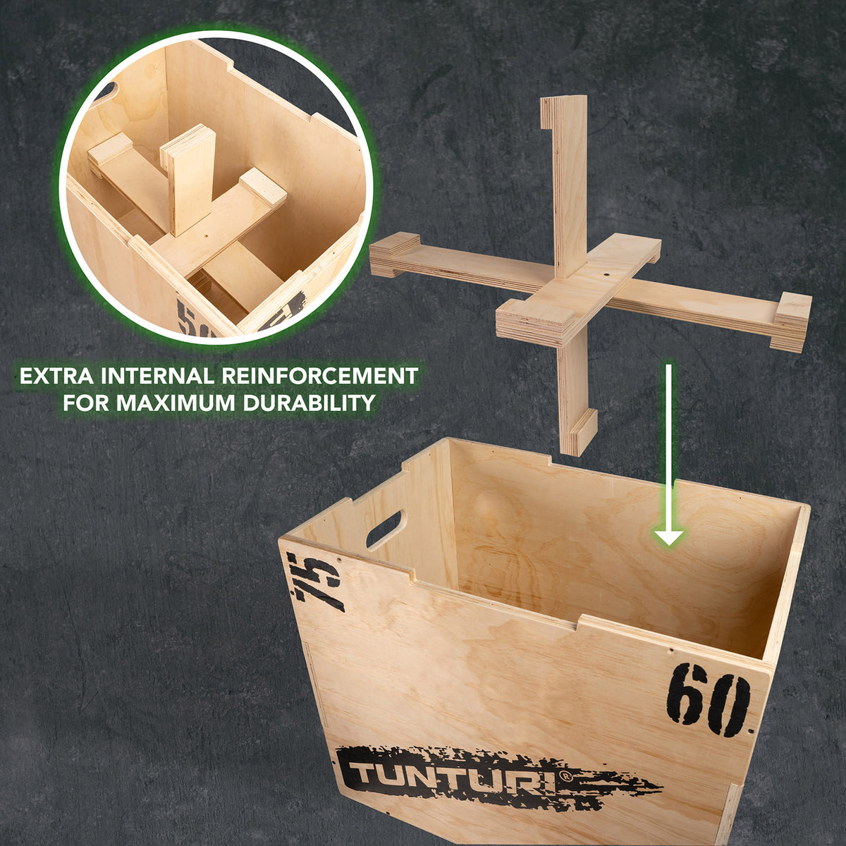 Tunturi Plyobox Wood puinen harjoituslaatikko 50/60/75 cm
