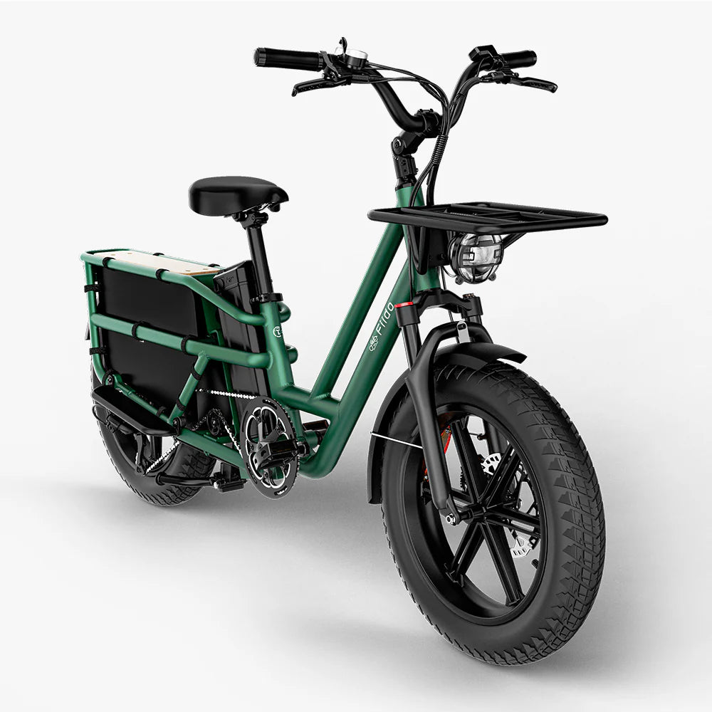 El-lastcykel FIIDO T2 Longtail Cargo, Skogsgrön