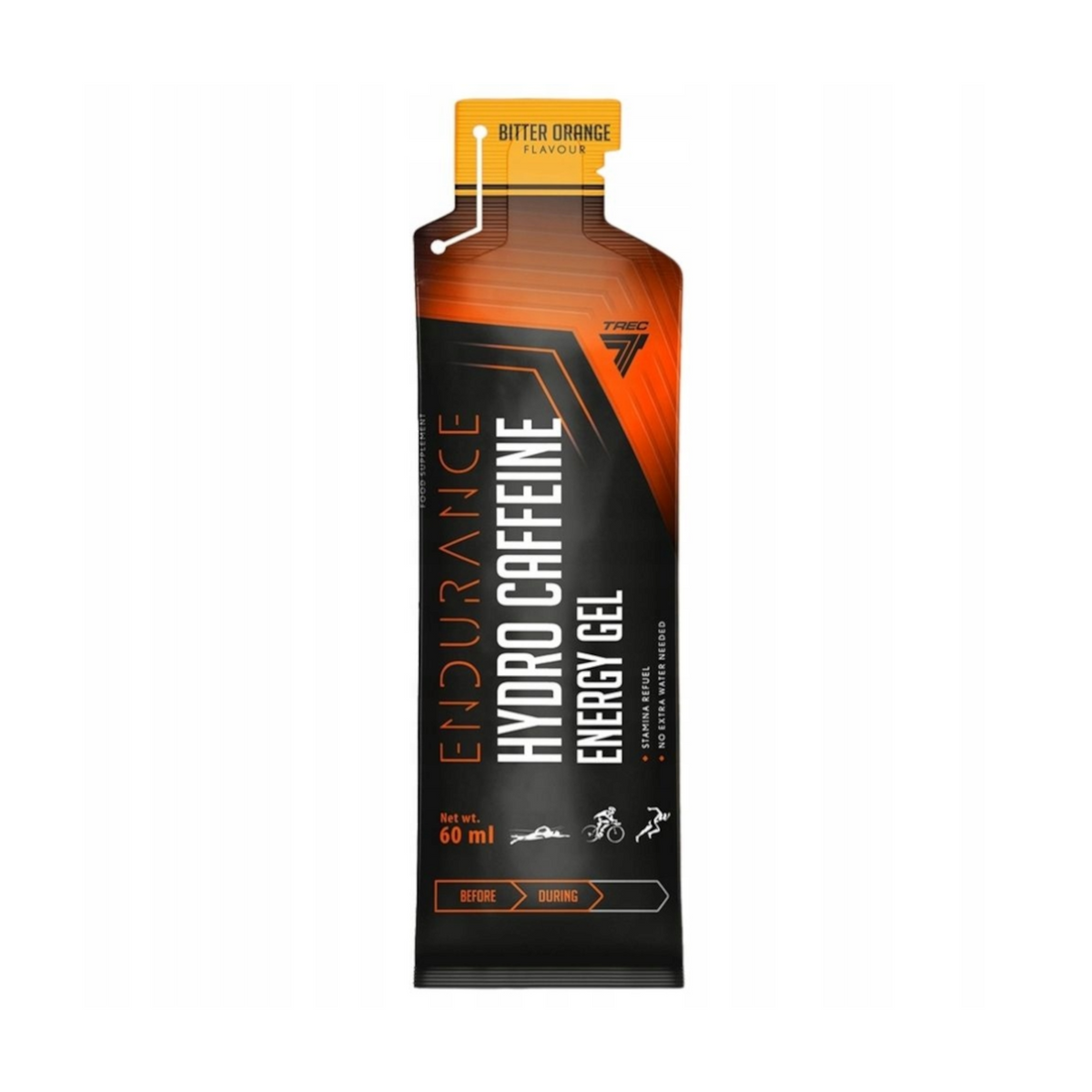 Energiageeli TREC Hydro Caffeine Energy Gel 60ml, Bitter Orange