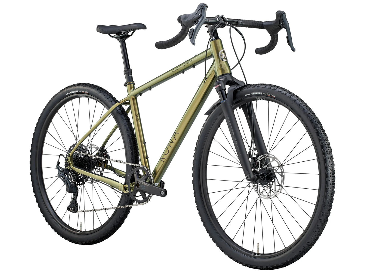 Gravelbike KONA Ouroboros AL, Gloss Metallic Turismo Olive (Grön)