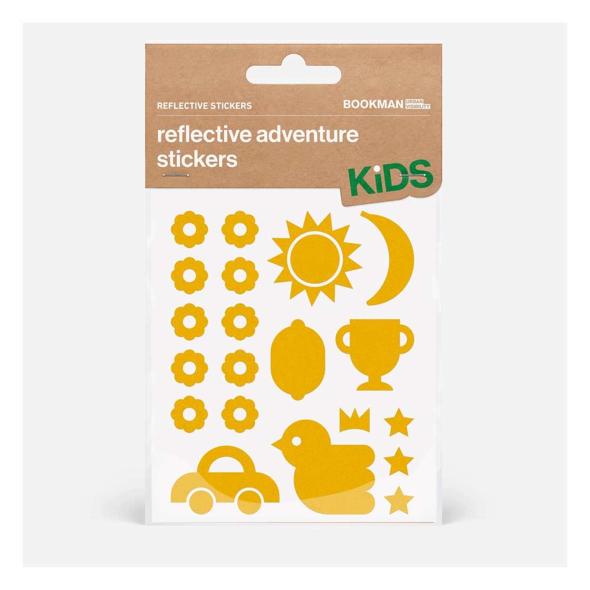 Heijastintarrat lapsille BOOKMAN Reflective Adventure Stickers, Yellow