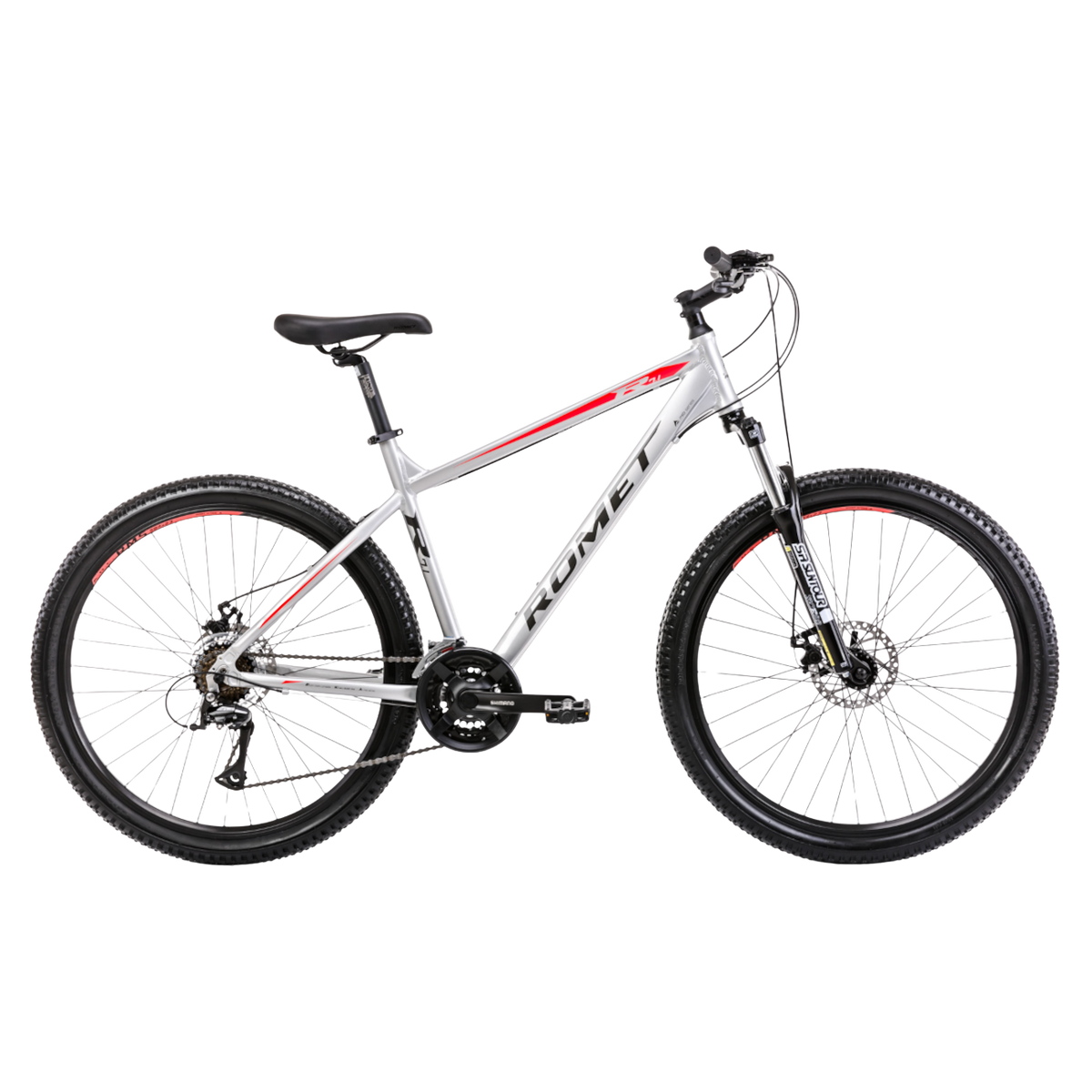 Polkupyörä ROMET Rambler R7.1, 27.5" hopea-punainen
