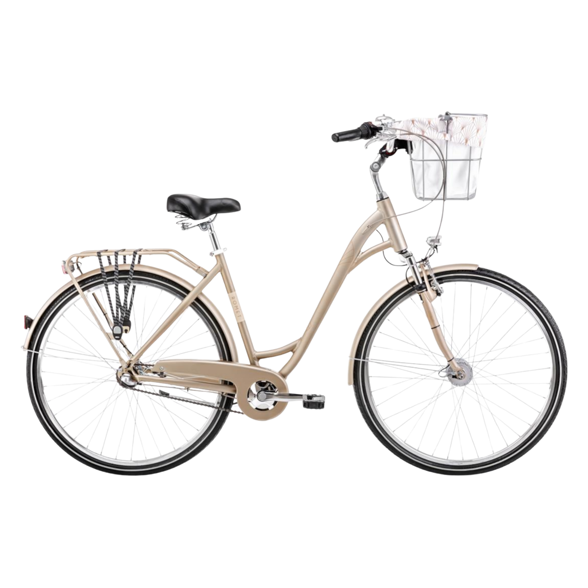 Polkupyörä ROMET Art Deco Classic, etukorilla, beige