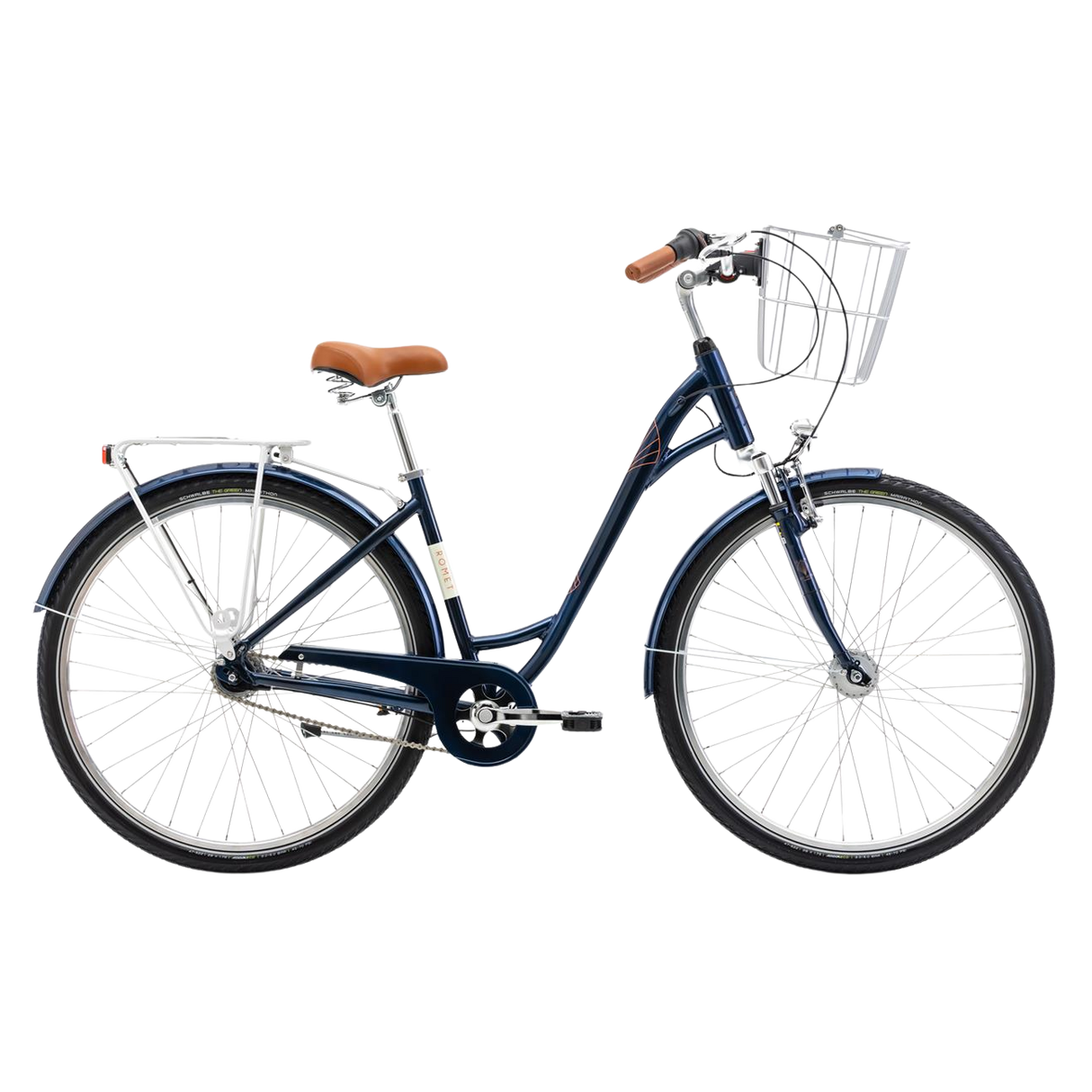 Cykel ROMET Art Deco Lux, med främre korg, blå