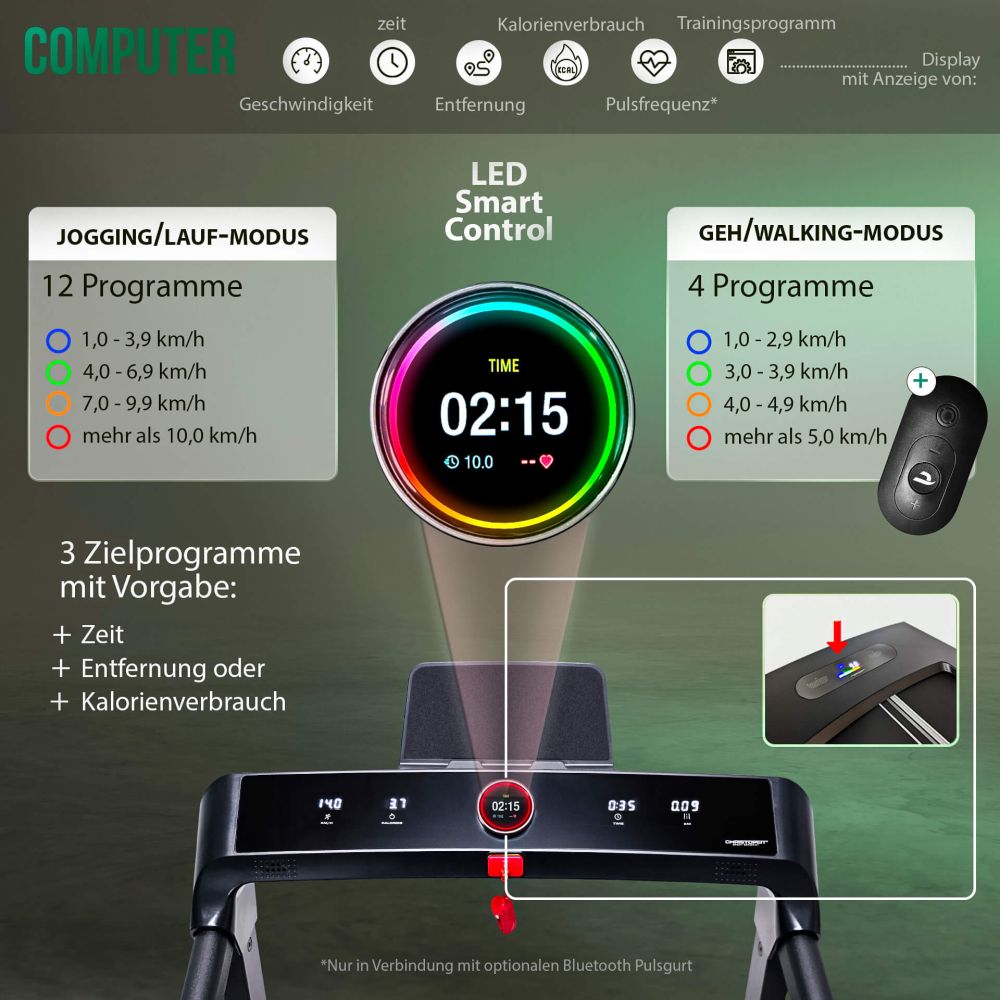 Juoksumatto CHRISTOPEIT 2in1, musta