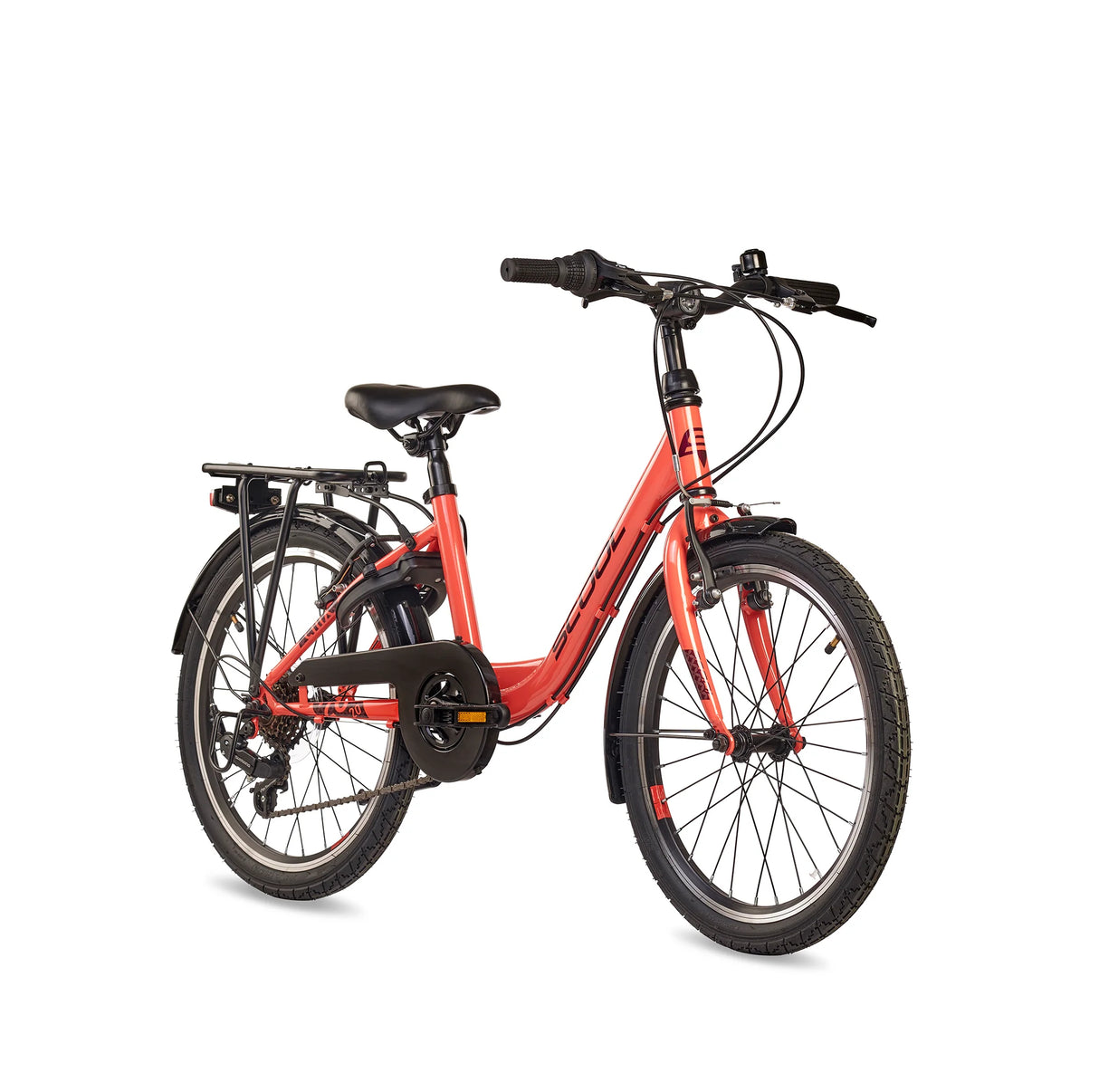 Barncykel S'COOL chiX, 20" Coral/Mörkröd
