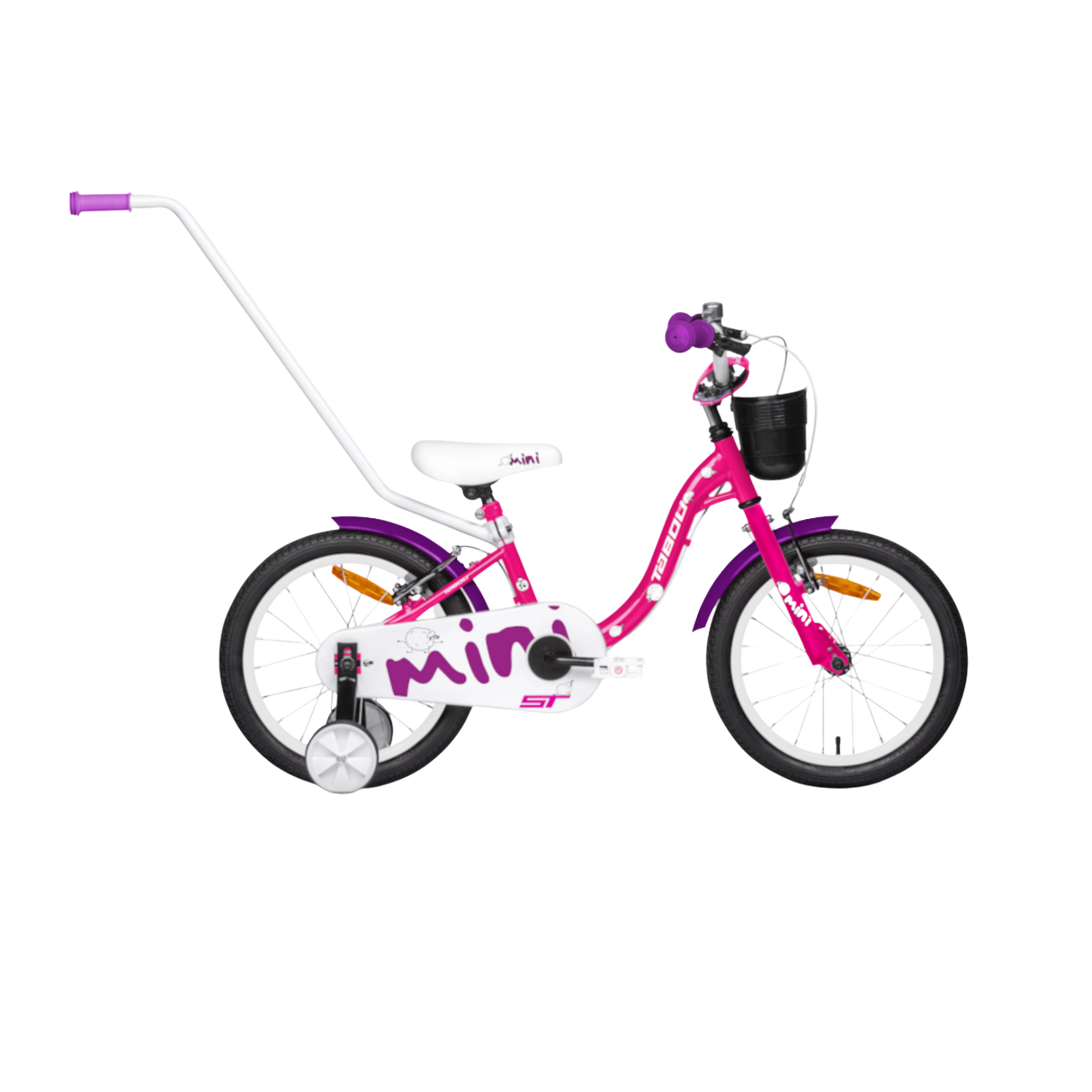 Barncykel TABOU Mini ST, 18" rosa-vit