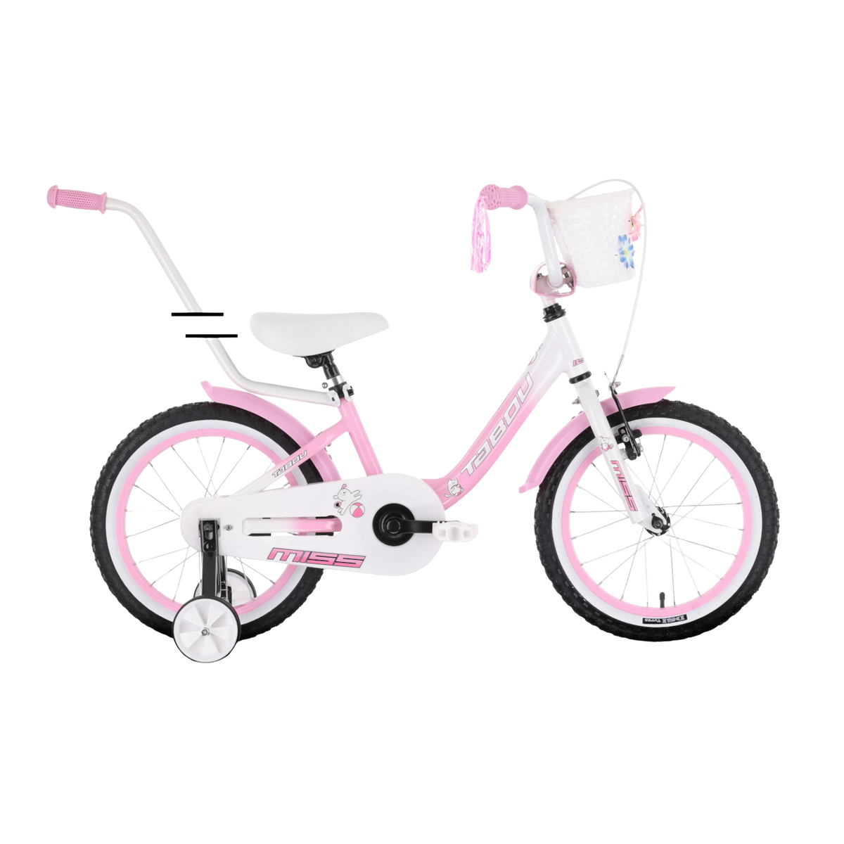 Barncykel TABOU Miss, 16" rosa-vit