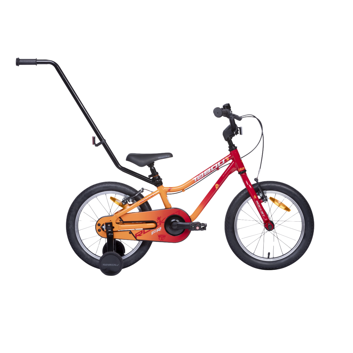 Barncykel TABOU Rocket FR, 16" röd-gul