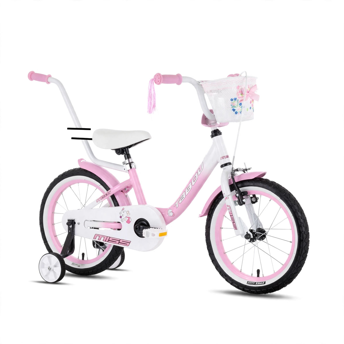 Lasten pyörä TABOU Miss, 16" pinkki-valkoinen