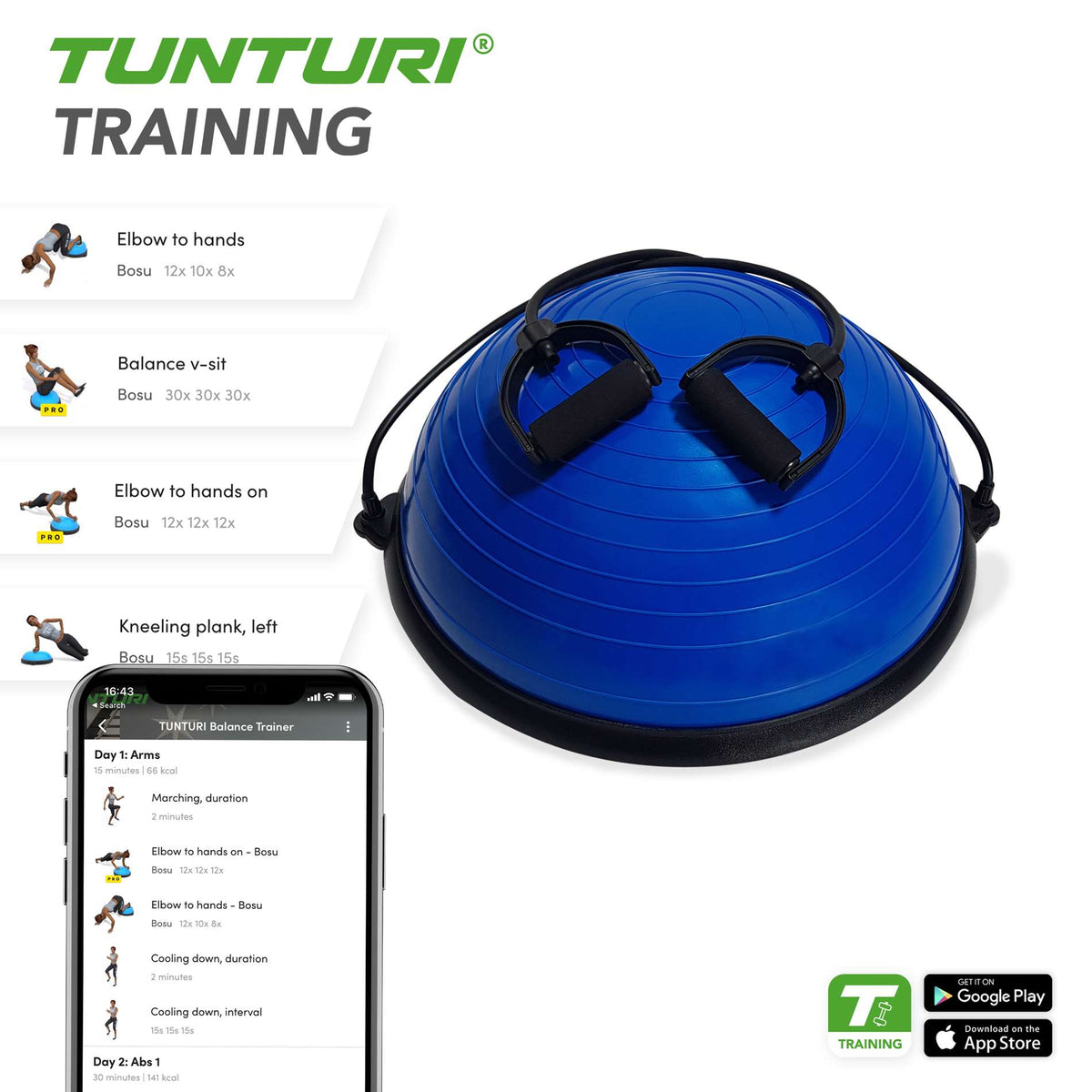 TUNTURI Balance Trainer sis. vastuskuminauhat