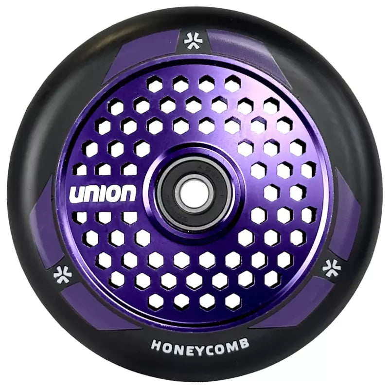 UNION Honeycomb Pro Scooter Wheel 110mm -potkulaudan rengas, musta/kiiltävä violetti