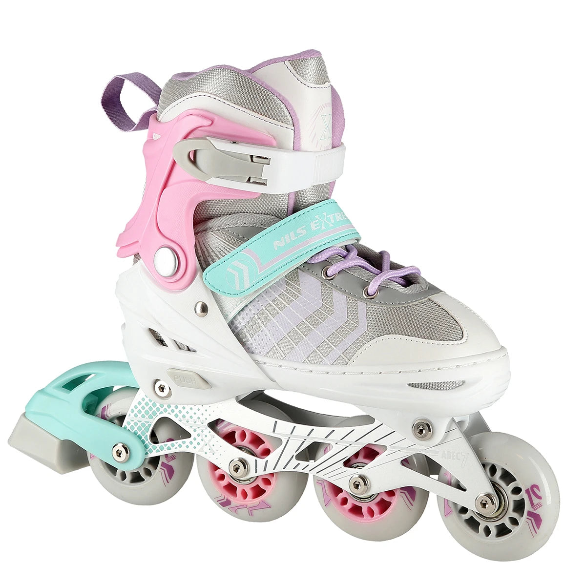 4in1 (rullaluistimet) NILS EXTREME NH18192, pinkki-minttu, L