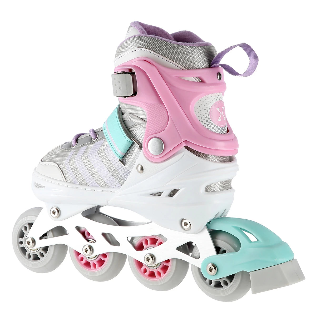 4in1 (rullaluistimet) NILS EXTREME NH18192, pinkki-minttu, L