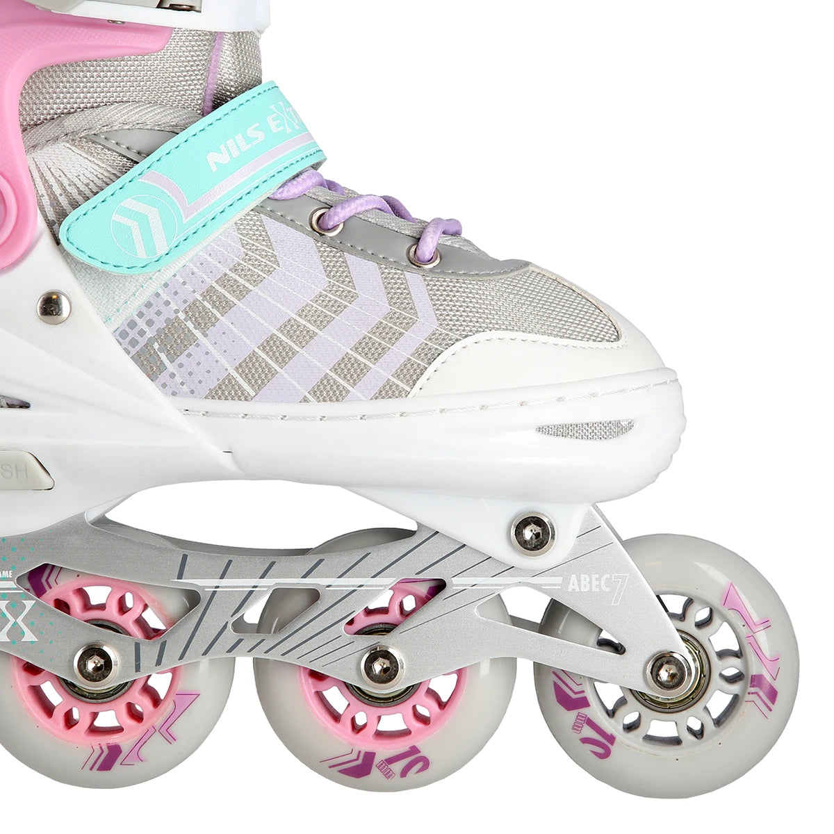 4in1 (rullaluistimet) NILS EXTREME NH18192, pinkki-minttu, L