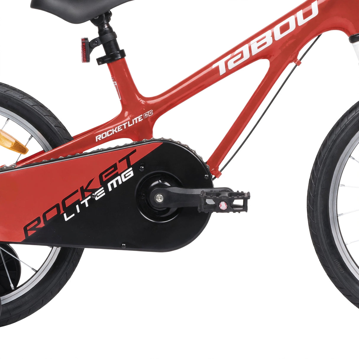 Ultralätt lastenpyörä TABOU Rocket Lite MG, 14" punainen/valkoinen