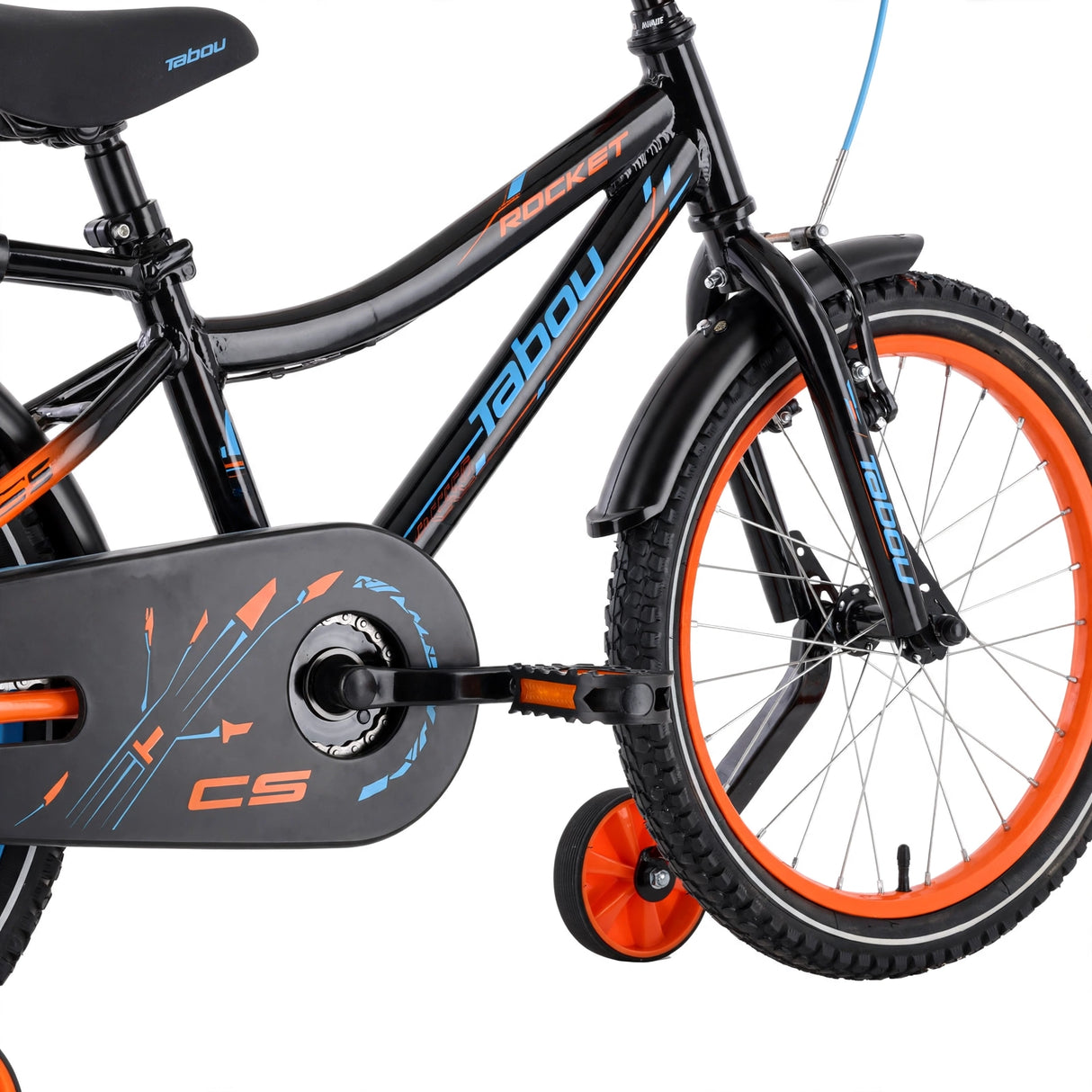Lastenpyörä TABOU Rocket CS ALU, 18" musta-oranssi