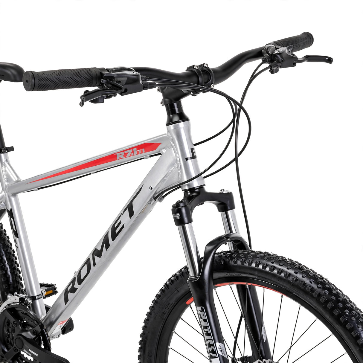 Cykel ROMET Rambler R7.1, 27.5" silver-röd