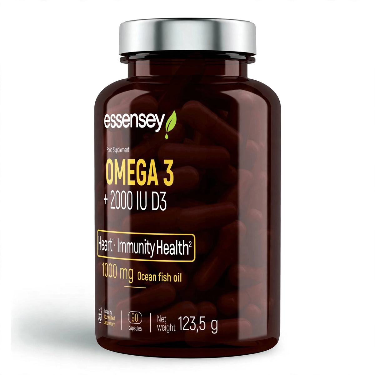 Rasvahappo TREC ESSENSEY OMEGA 3 + 2000 IE D3 90 kapselia