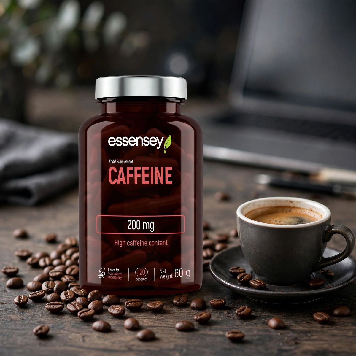 Kofeiinitabletit TREC ESSENSEY CAFFEINE 120 kapselia