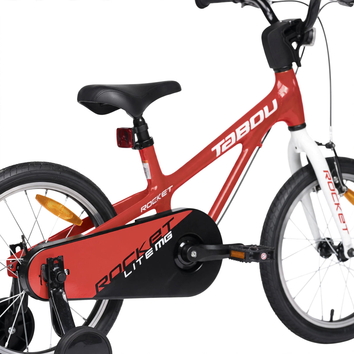 Ultralätt lastenpyörä TABOU Rocket Lite MG, 14" punainen/valkoinen