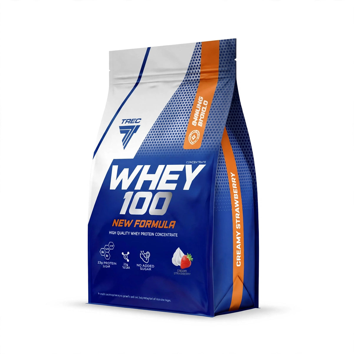 Proteinpulver TREC Whey 100 New Formula 700g, Creamy-Strawberry