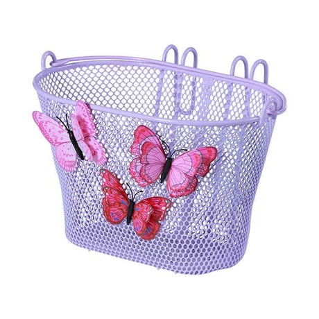 Lasten pyörän etukori BASIL Butterfly, violetti