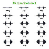 Hantel TUNTURI Hantelset 15kg, skruv