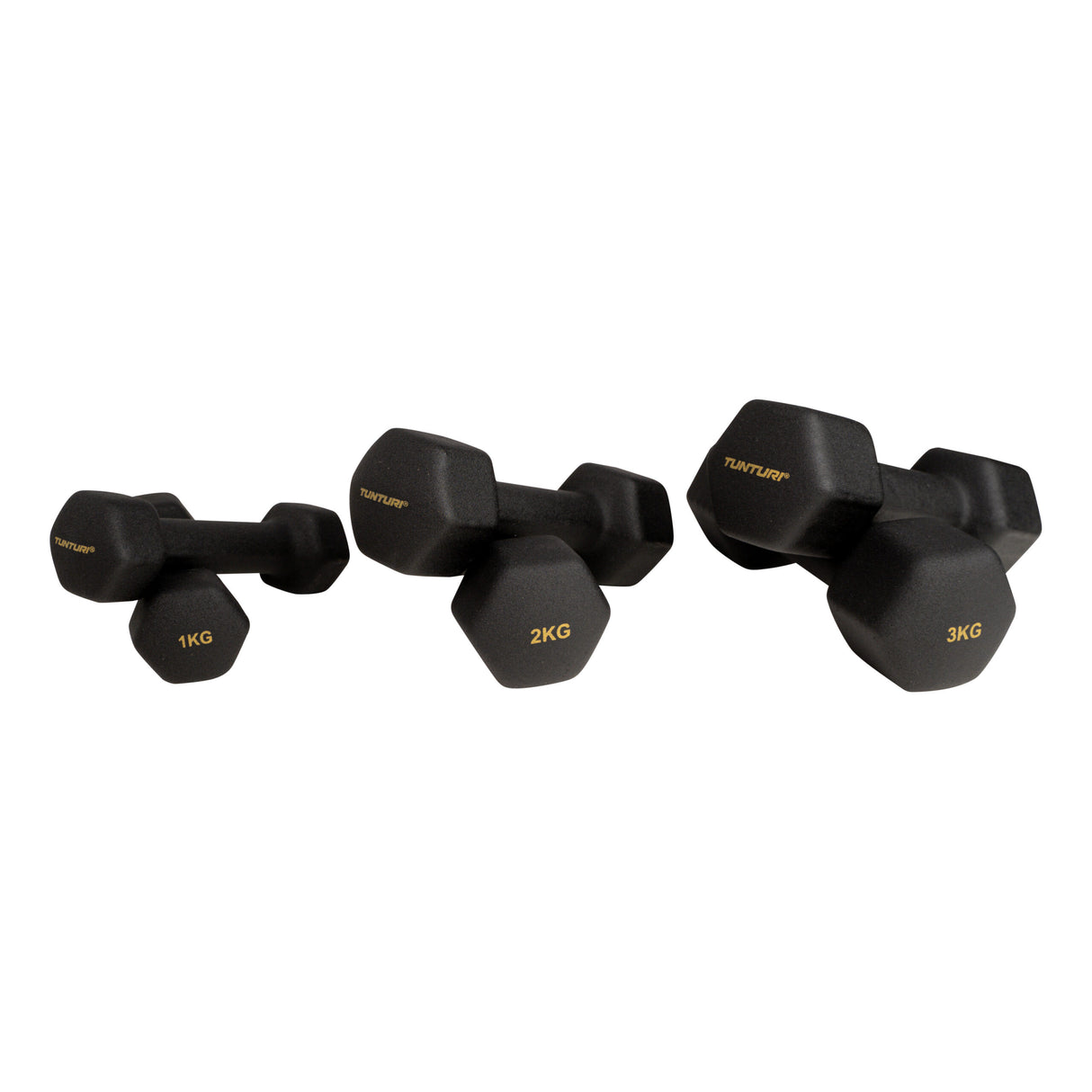Hantelset med ställ Tunturi Centuri Neoprene Dumbellset 3Prs+Stand