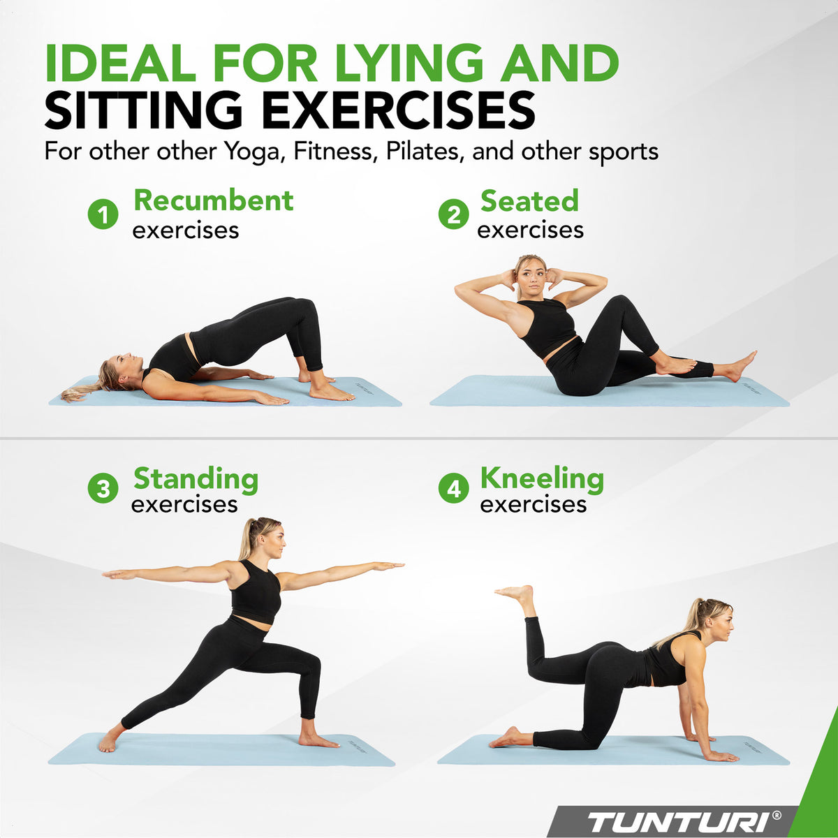 Joogamatto Tunturi Yogamat 8mm, vaaleansininen