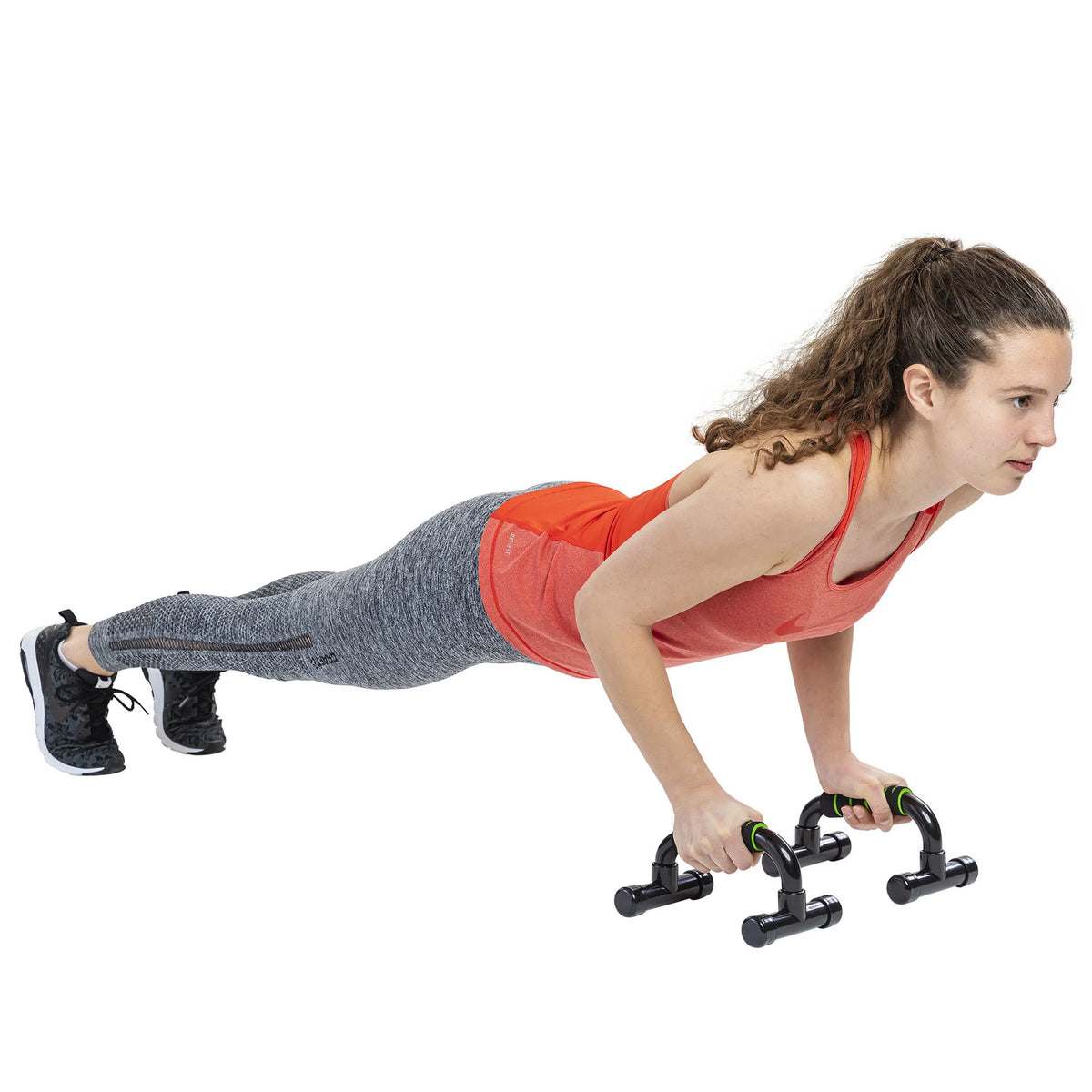 Punnerrusteline TUNTURI Push Up Bar PVC, musta-vihreä