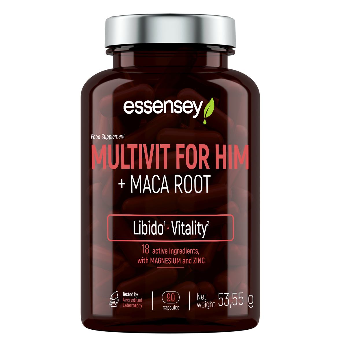 Monivitamiini miehille TREC ESSENSEY MULTIVIT FOR HIM + MACA ROOT 90 kapselia