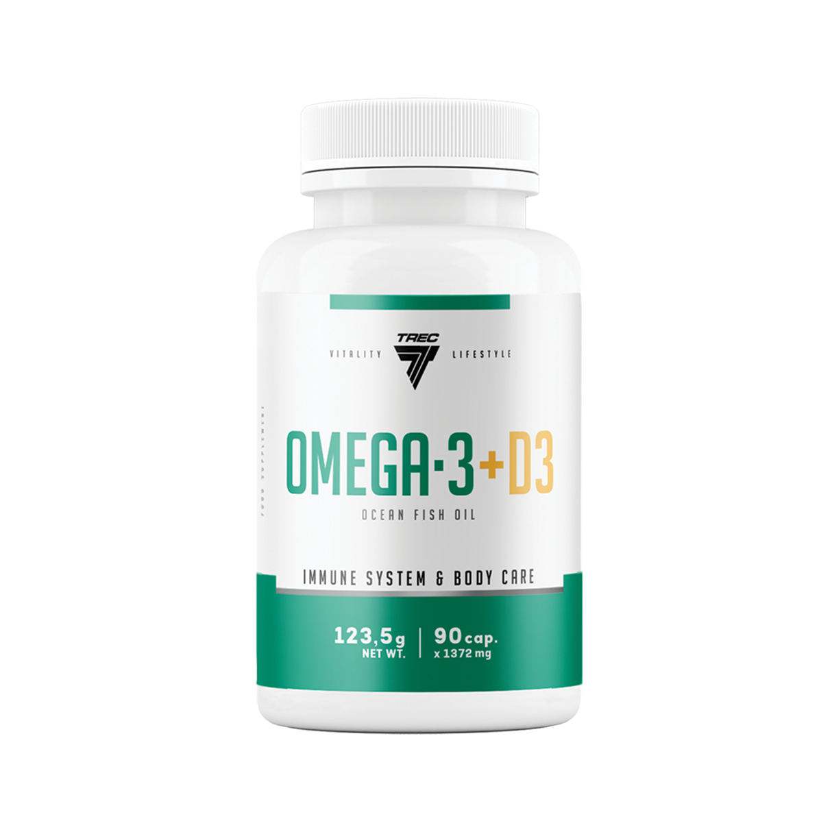 Rasvahapot lisätyllä TREC OMEGA 3 + D3 90 kapselia