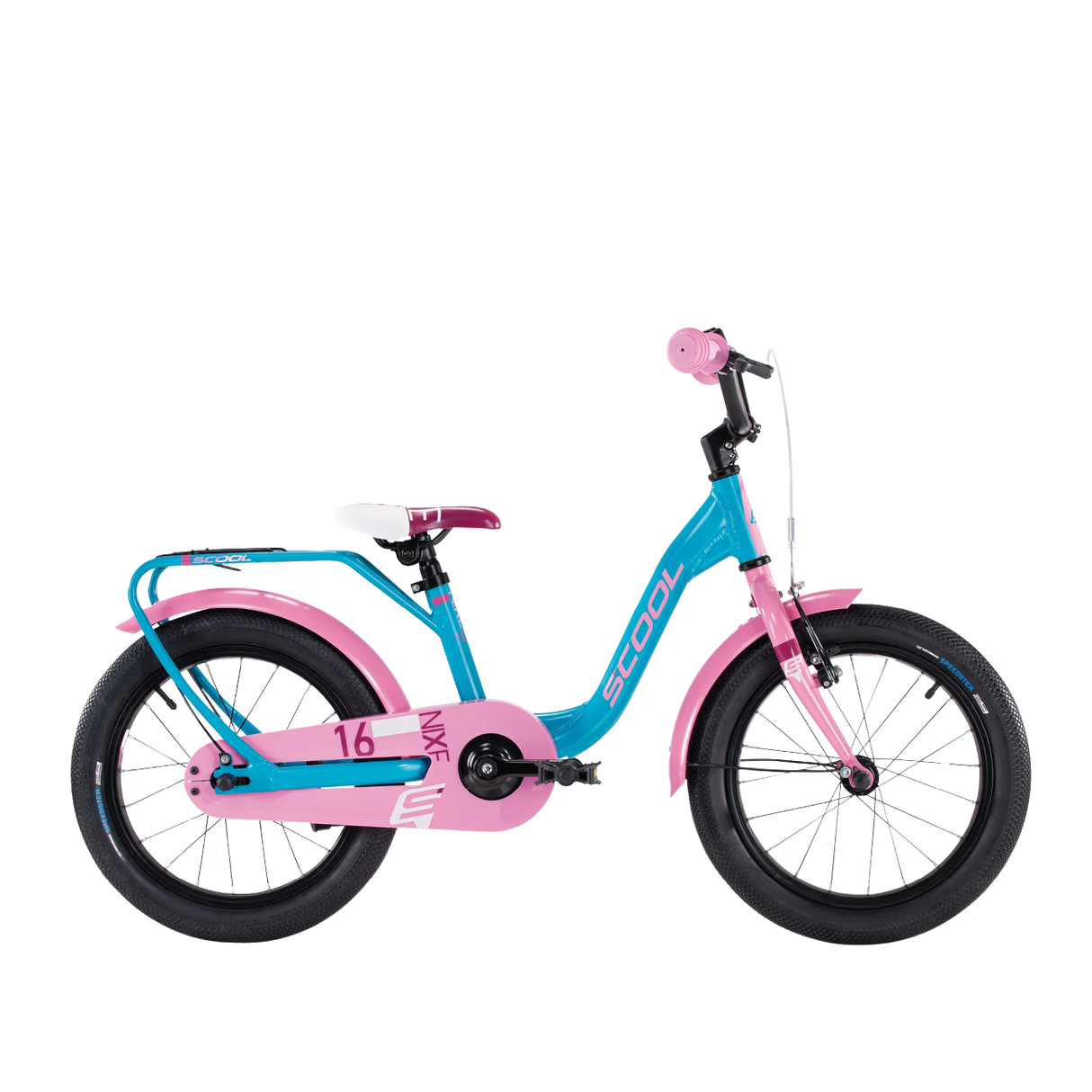 Barncykel S´COOL niXe, 16" blå/rosa