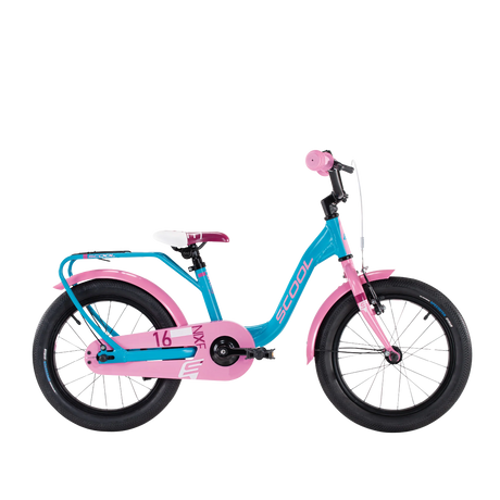 Barncykel S´COOL niXe, 16" blå/rosa