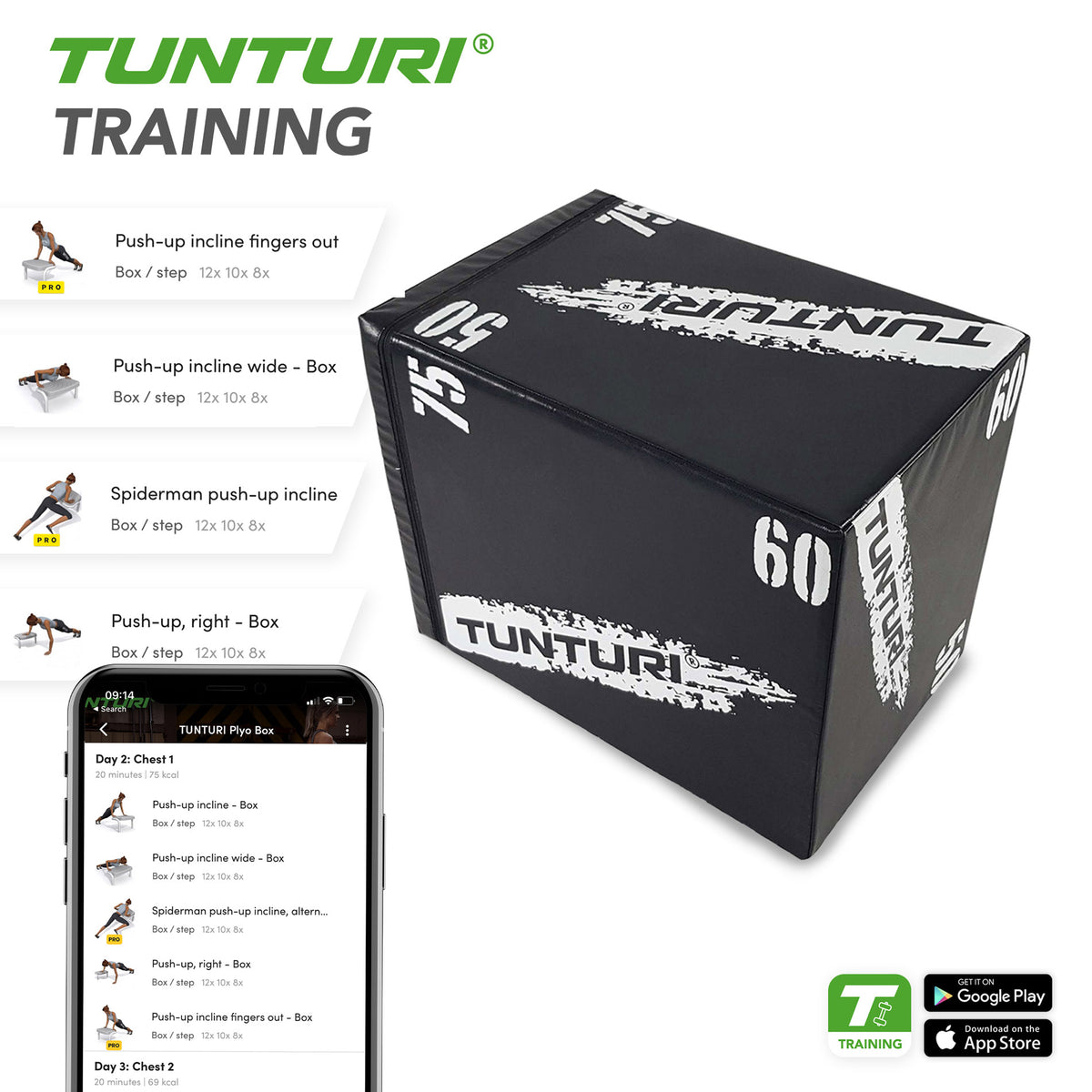 Harjoituslaatikko TUNTURI Plyo Box Soft (EVA) 50/60/75cm