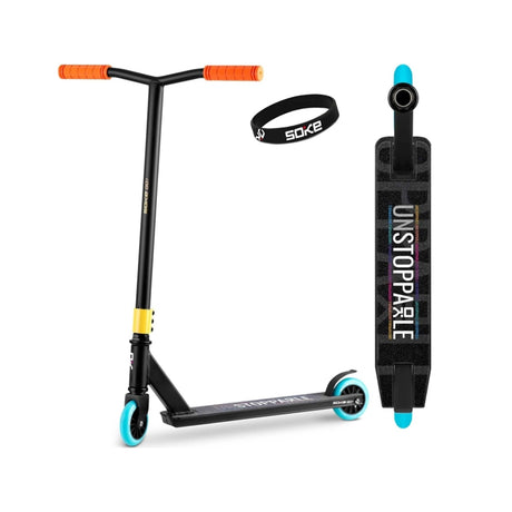 Stuntsparkcykel SOKE GO! Oövervinnerlig, svart-orange-blå