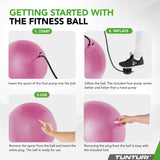TUNTURI Gymball 75 cm Anti Burst -harjoituspallo, violetti