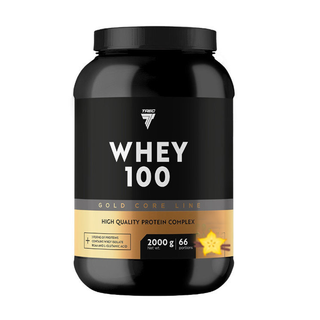 Proteiinijauhe TREC GOLD CORE LINE WHEY 100 VANILJA 2000g