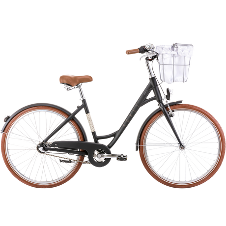 Cykel ROMET Pop Art Eco, med främre korg, svart
